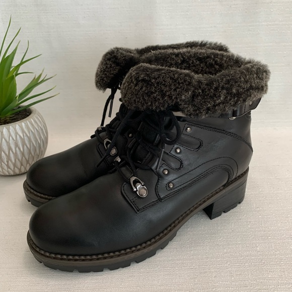 Blondo Tendra Black Leather Fur Lined Waterproof Boots Womans 8.5M - Picture 6 of 15